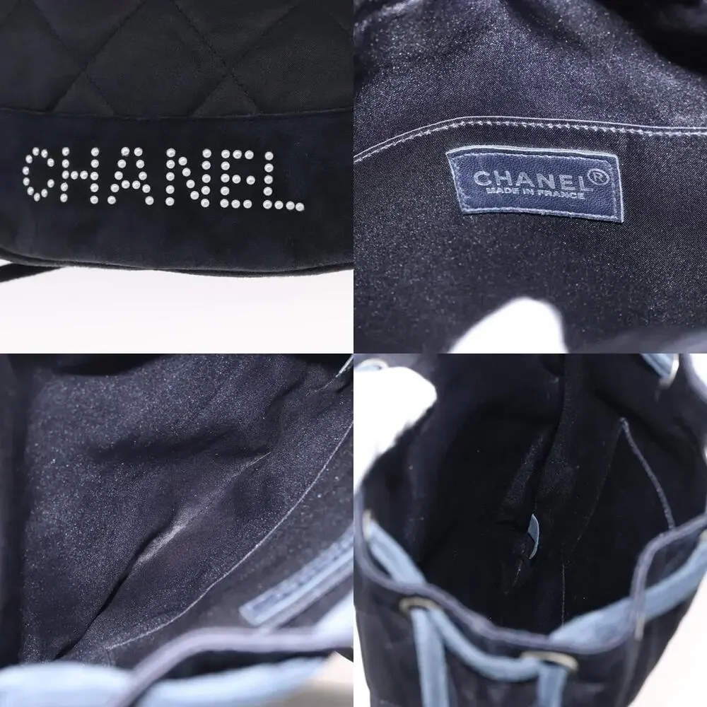 Chanel Matelasse Backpack Satin Navy CC